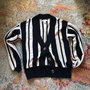 Striped crop cardigan